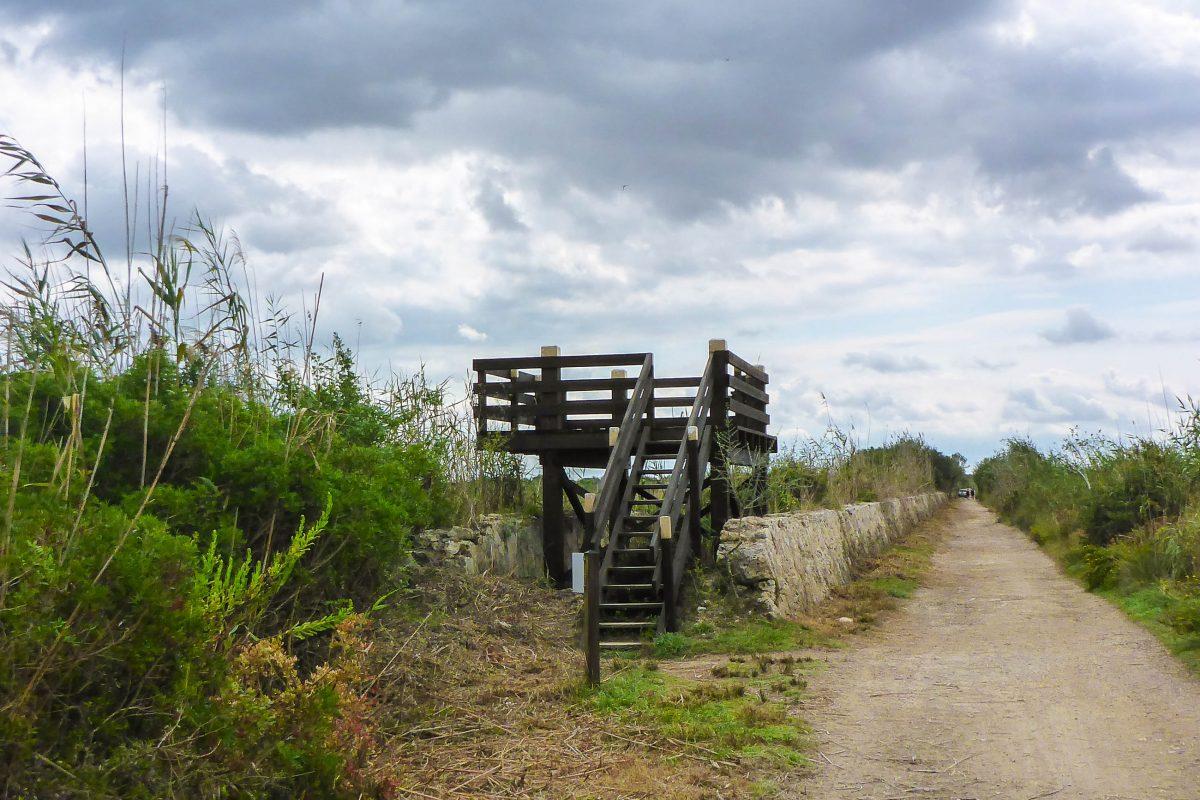 High stands and hidden wooden huts act as observation posts for the numerous birds in Parc natural de s'Albufera, Mallorca, Spain - © Lila Pharaoh / franks-travelbox